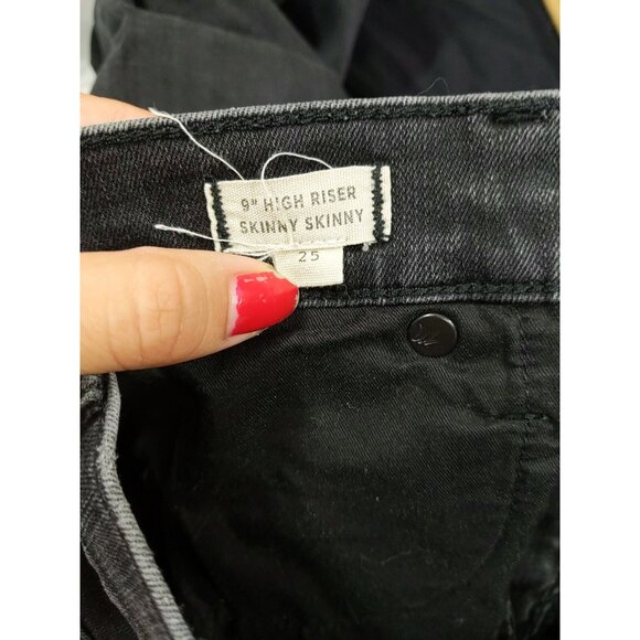 MADEWELL Women's 9" High Riser Skinny Skinny Jeans Black Zip Fly Size 25 - Picture 2 of 10